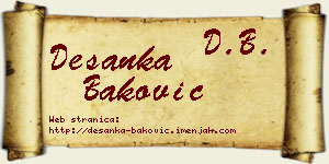 Desanka Baković vizit kartica